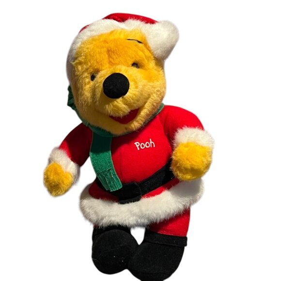 Winnie The Pooh Santa Plush Doll By Mattel 1995 - Picture 1 of 3